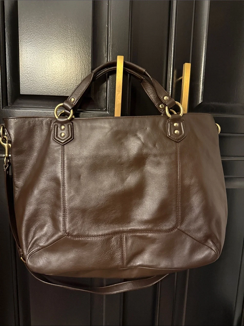 Coach Campbell Izzy 2 way Tote F24683 Brown Leather Large Satchel Shoulder Bag - Picture 2 of 9